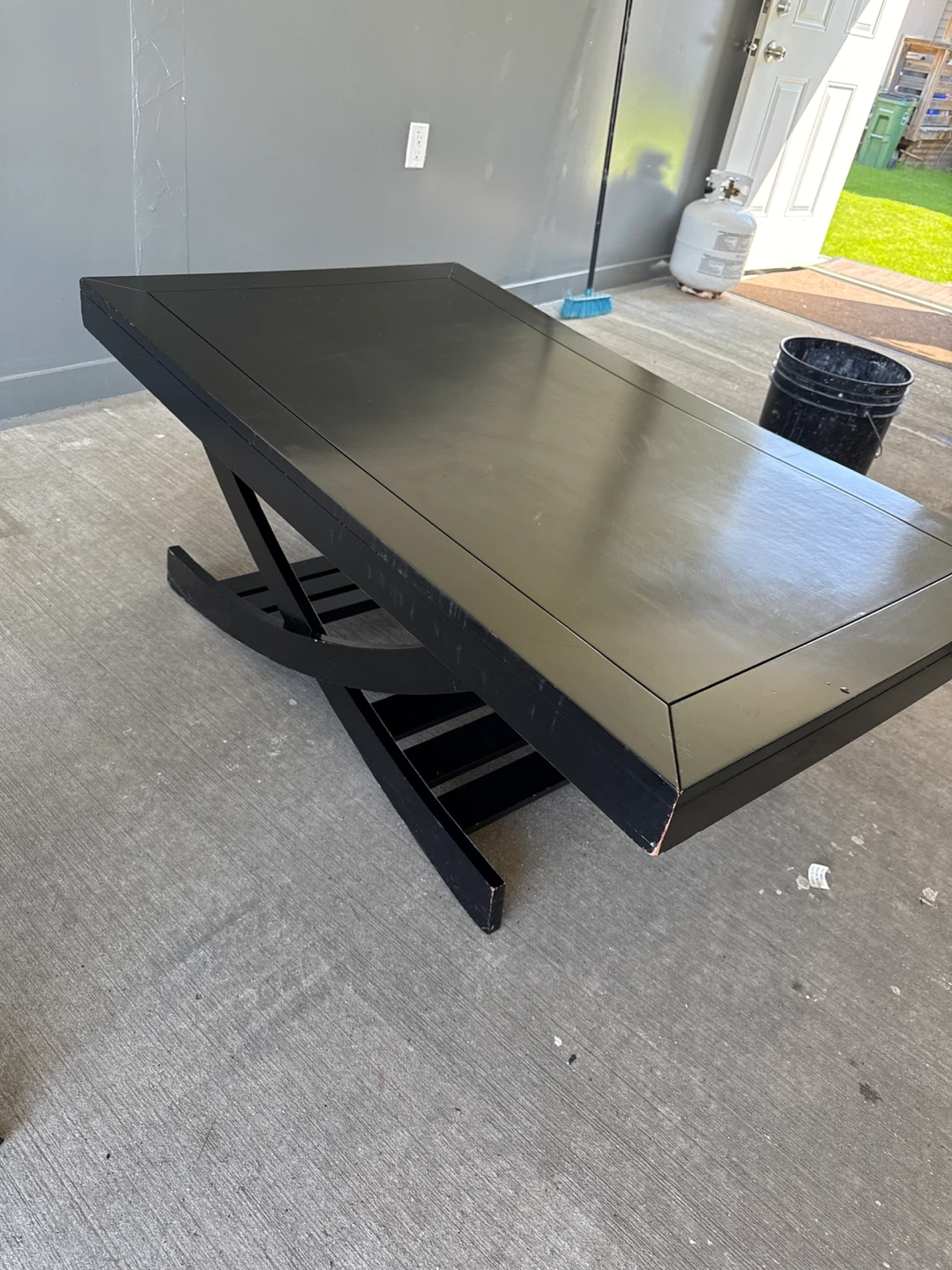 Black Modern Side Table with Glass Top - photo 2