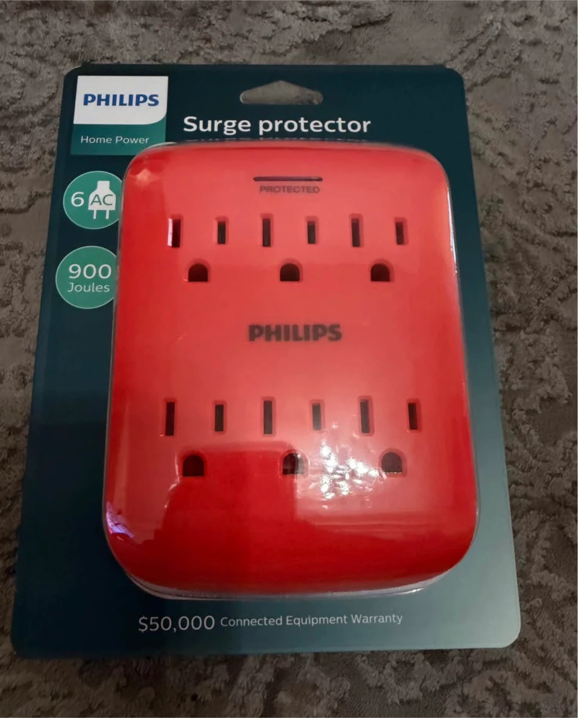 Philips 6-Outlet Surge Protector 900 Joules – Brand New