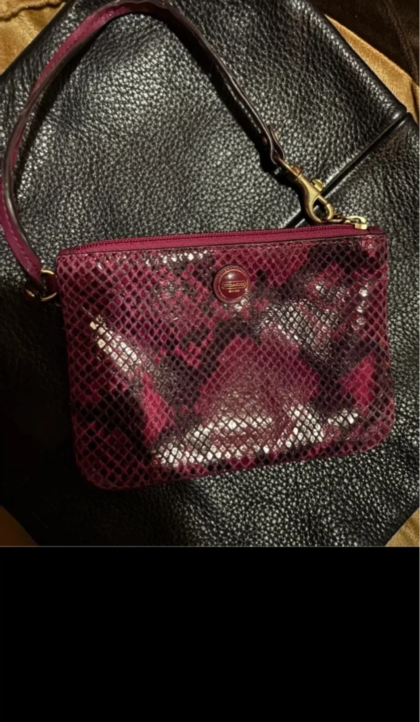 Coach Snakeskin Wristlet Clutch - photo 3