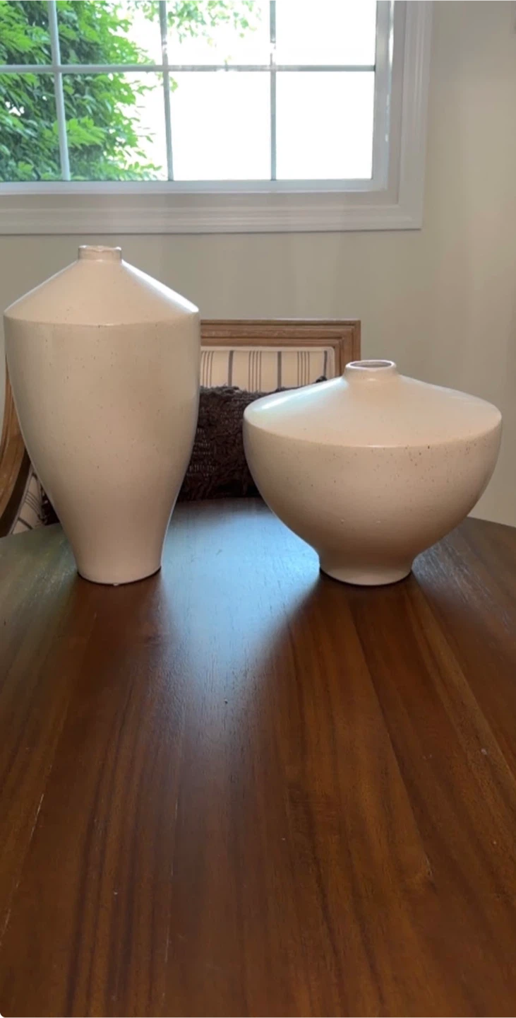 Set of 2 Speckled Ceramic Vases