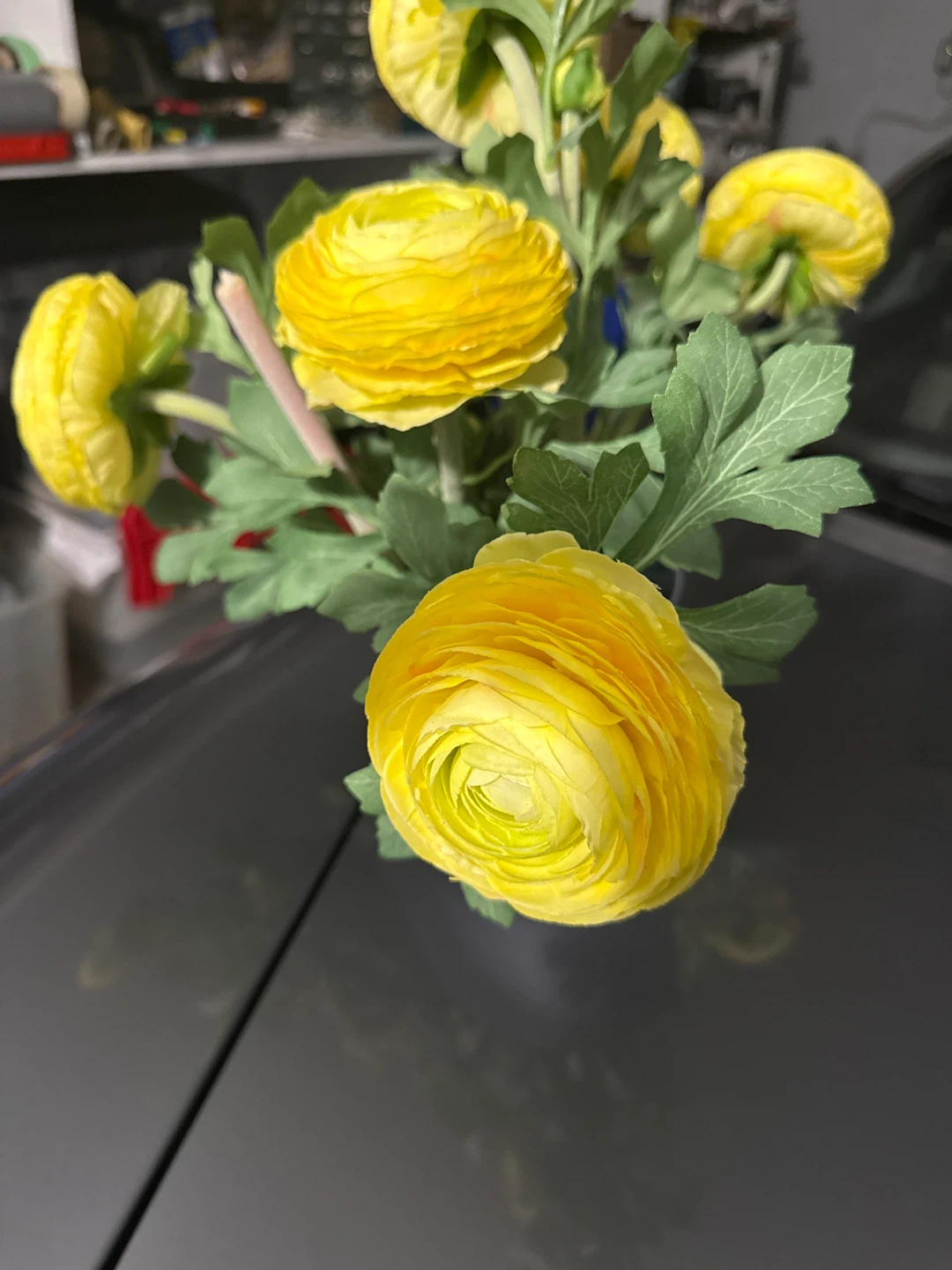 Yellow Ranunculus Faux Flowers in Pot - photo 4