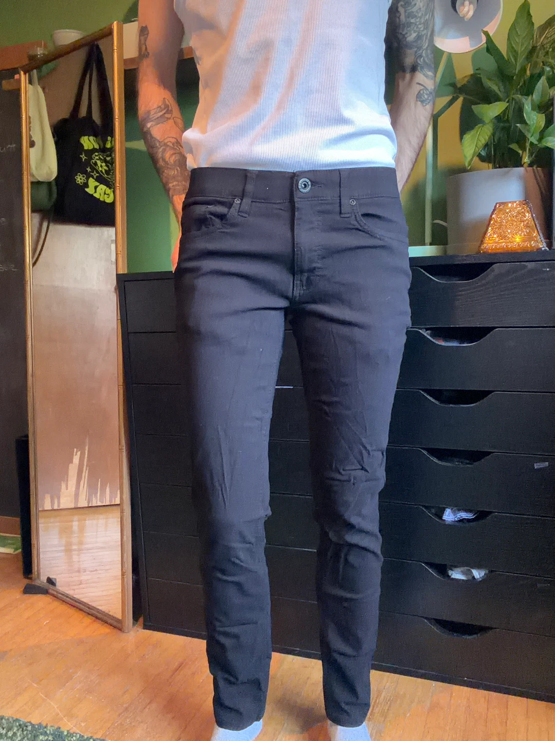 Black Fabric Pants