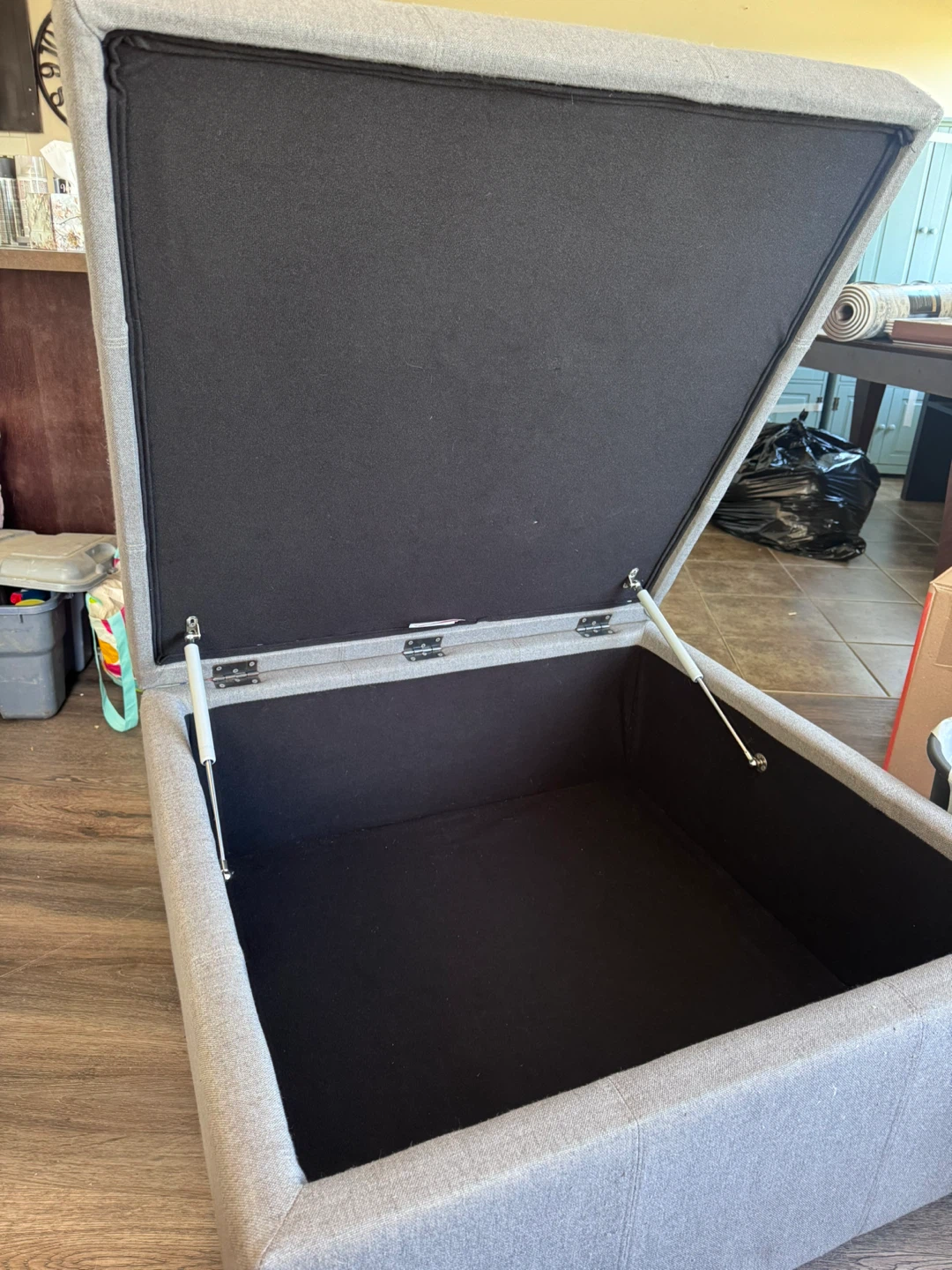Grey Storage Ottoman Footstool - photo 3