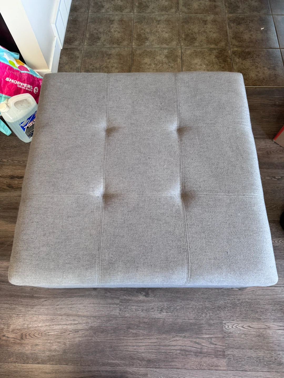 Grey Storage Ottoman Footstool - photo 2