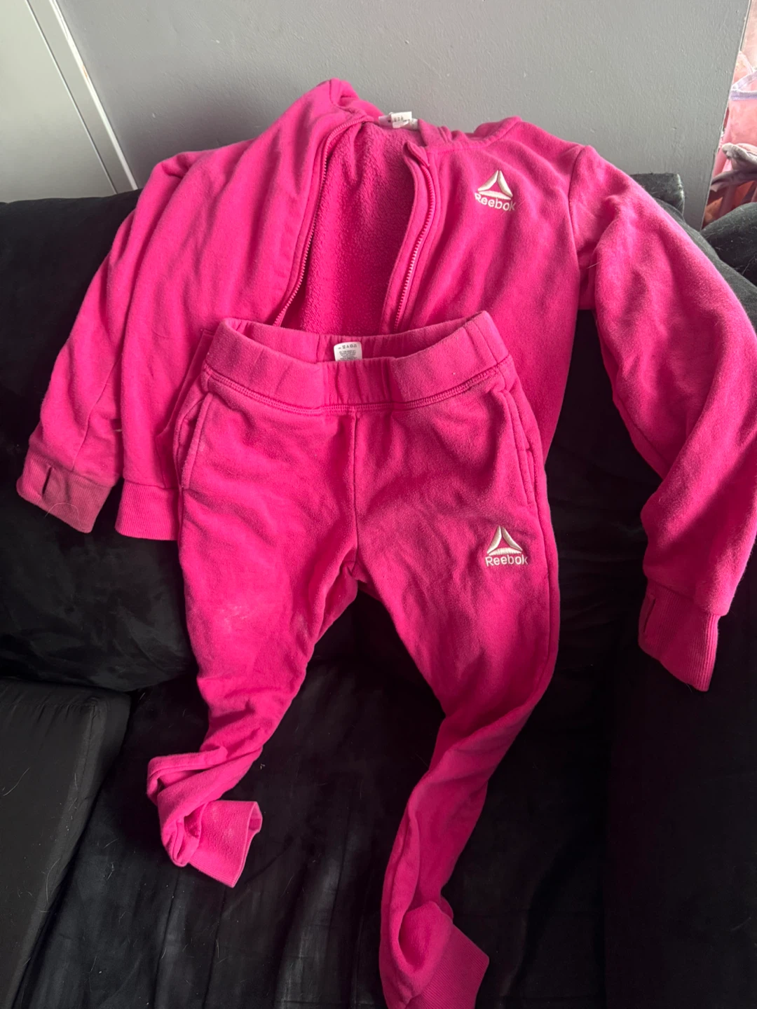 Reebok Pink Fleece Tracksuit Set