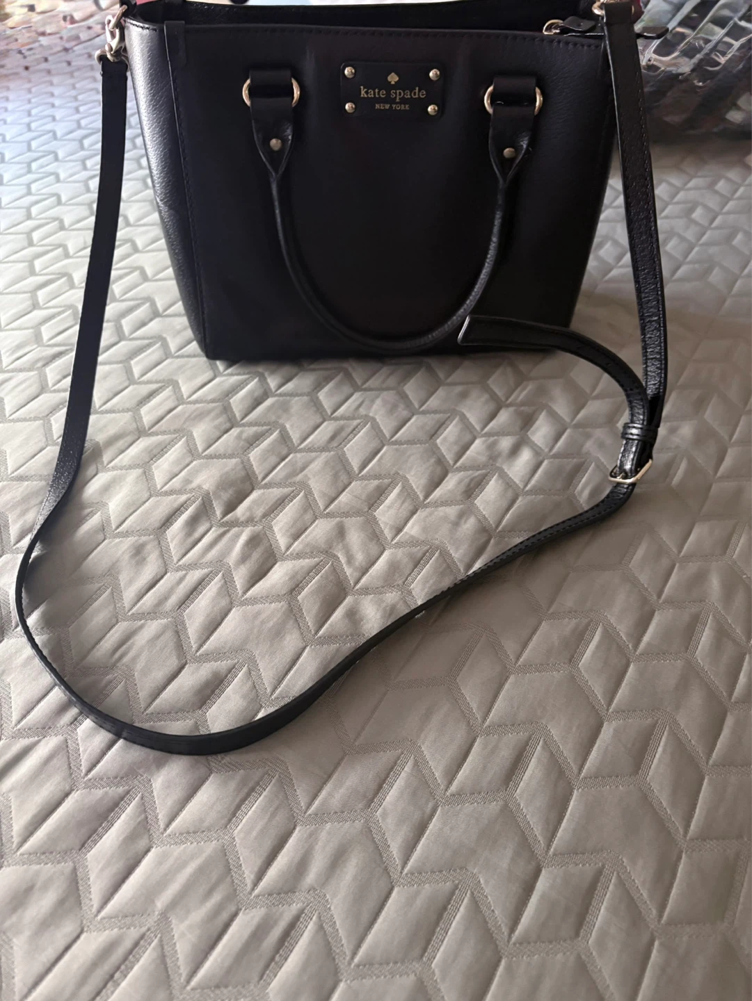 Kate Spade Black Leather Satchel Handbag