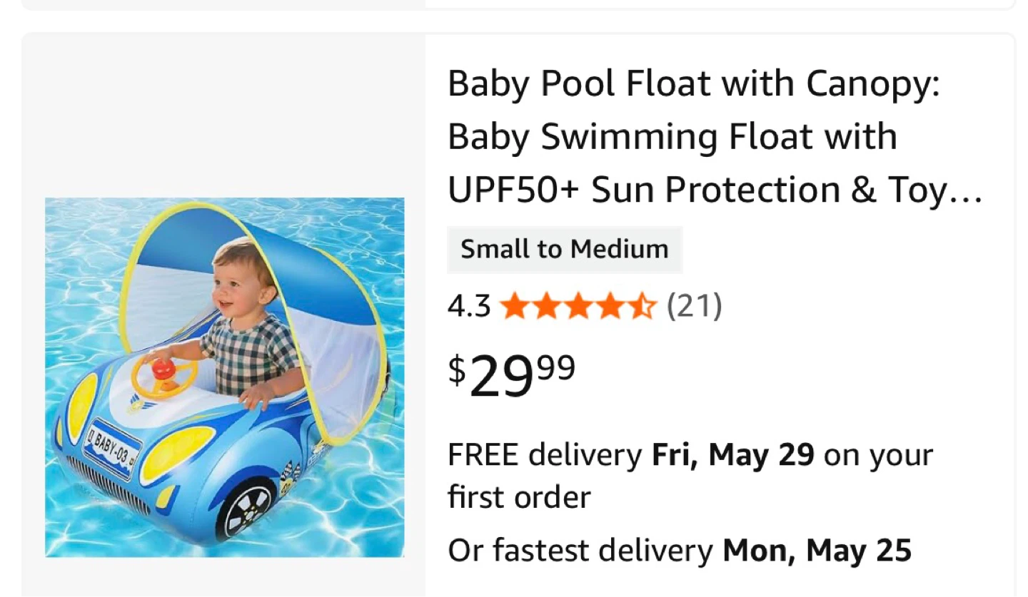 BRAND NEW Baby Pool Float with Canopy - photo 2