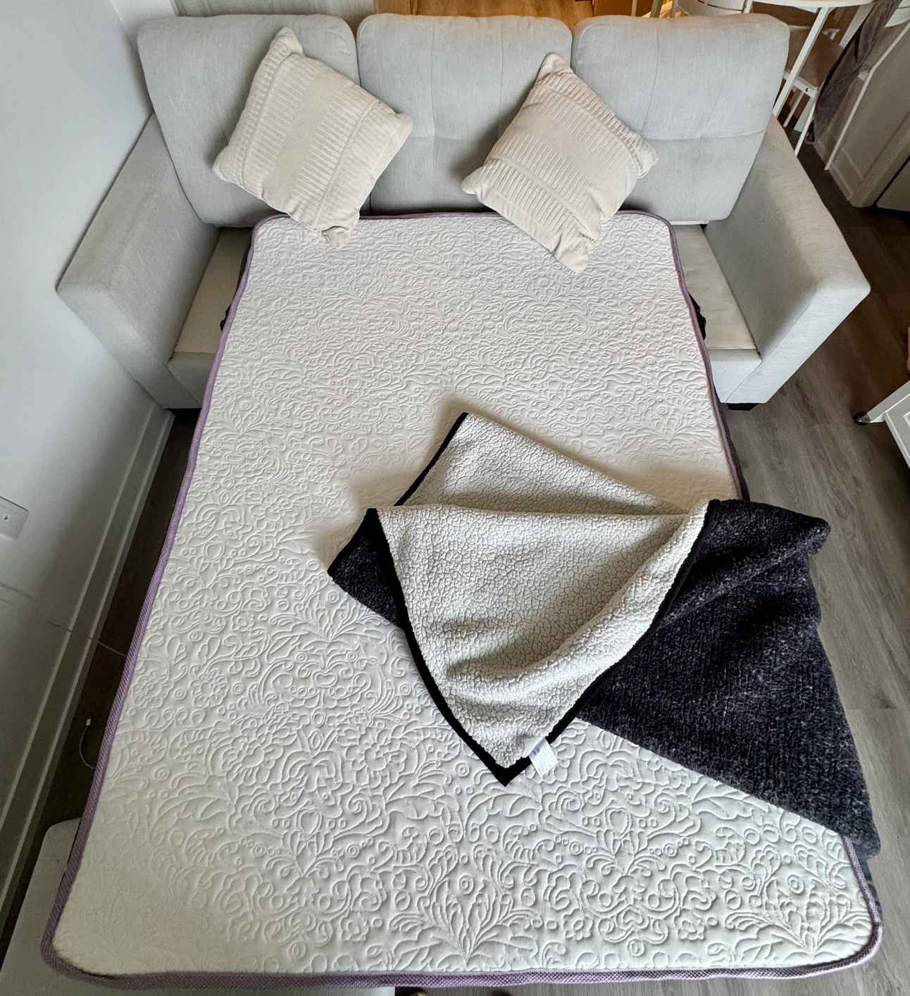 Cream Sectional and convertible Sofa - photo 2