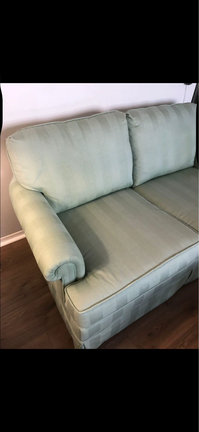 Mint Green Striped Loveseat - photo 2