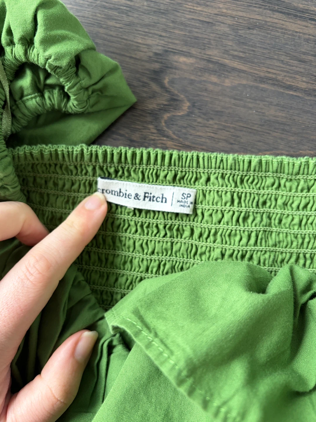 Abercrombie & Fitch Ruched Flutter Sleeve Green Maxi Dress - photo 4