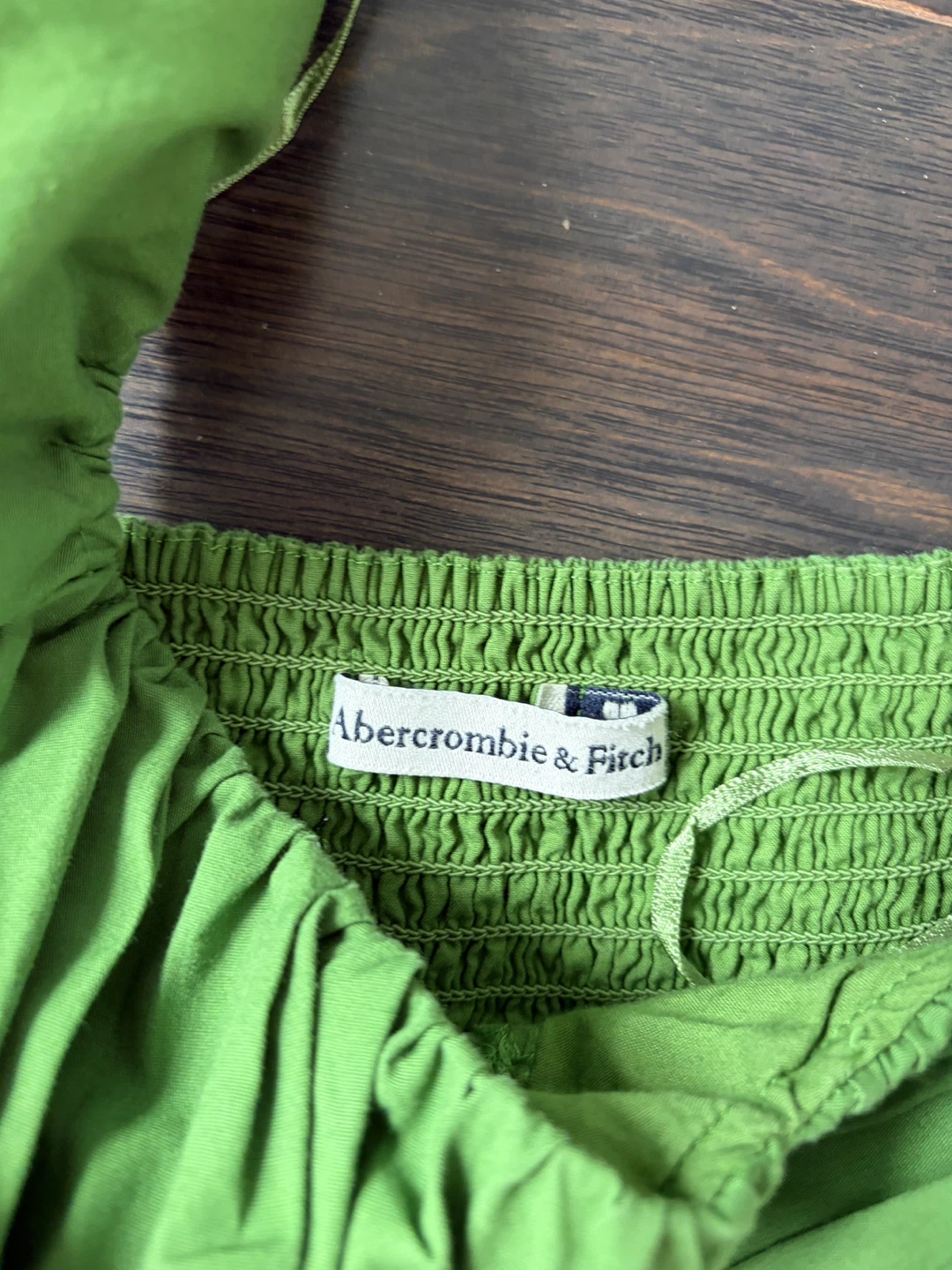 Abercrombie & Fitch Ruched Flutter Sleeve Green Maxi Dress - photo 3