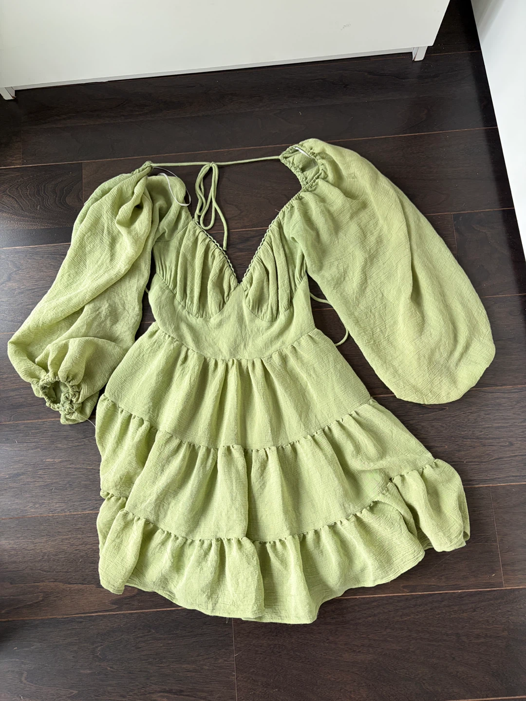 Princess Polly Danny Long Sleeve Mini Dress Green - photo 4