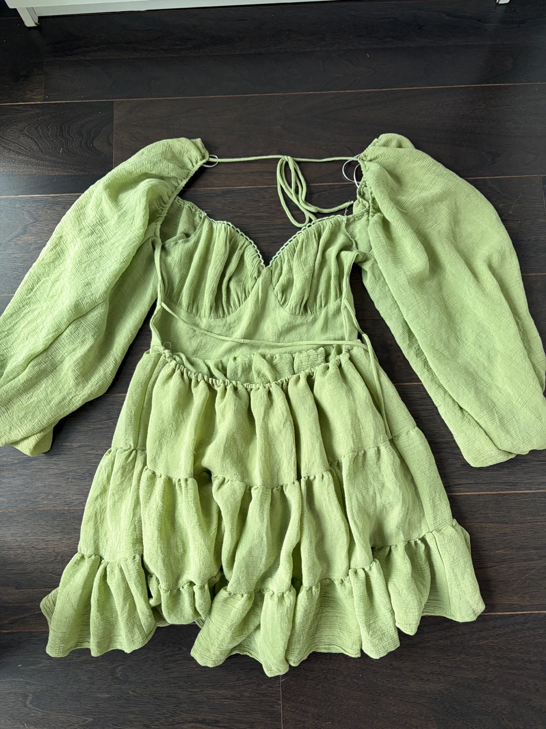 Princess Polly Danny Long Sleeve Mini Dress Green - photo 5