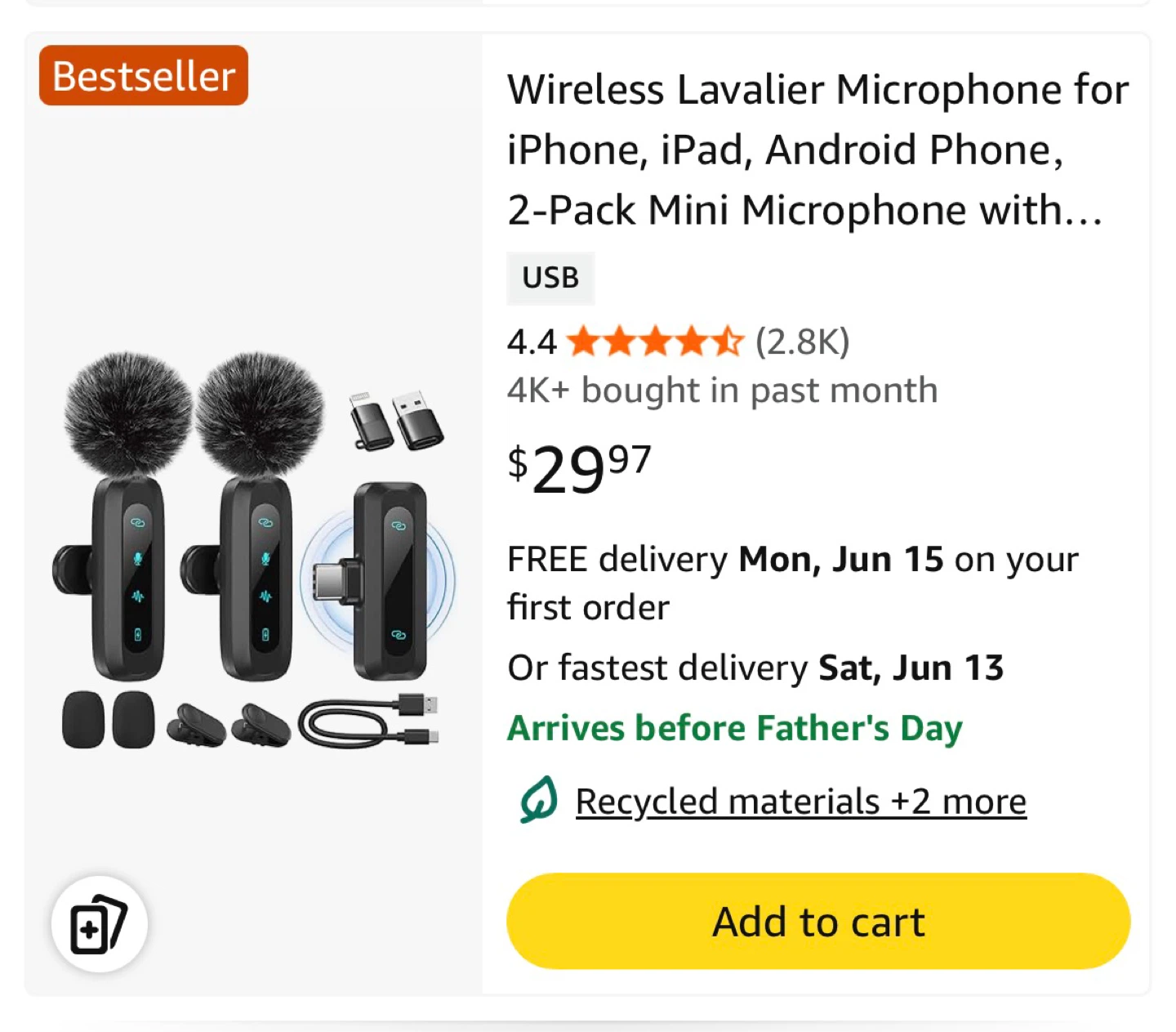 BRAND NEW Wireless Lavalier Microphone 2-Pack - photo 4