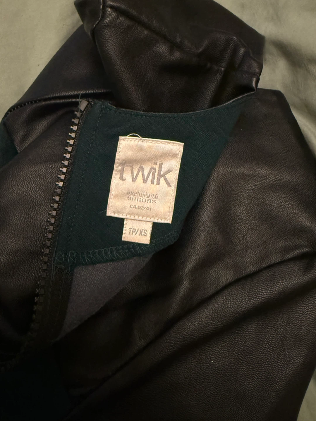 Twik Dress - Black/Green Faux Leather - photo 3
