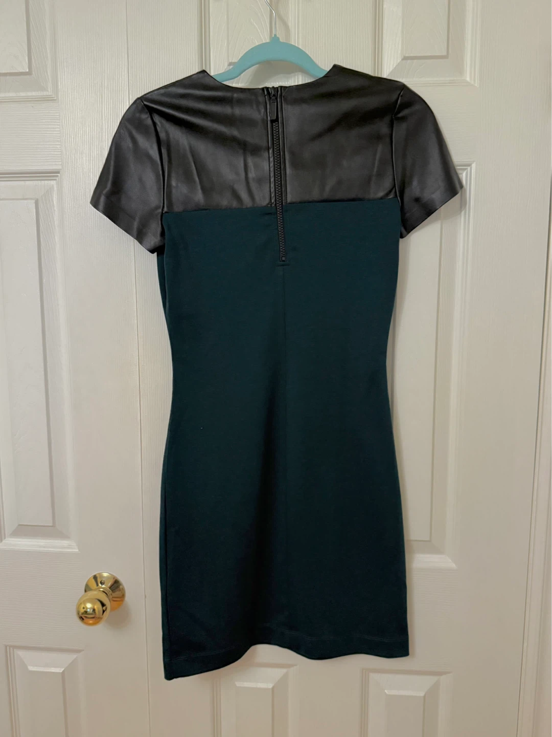 Twik Dress - Black/Green Faux Leather - photo 2