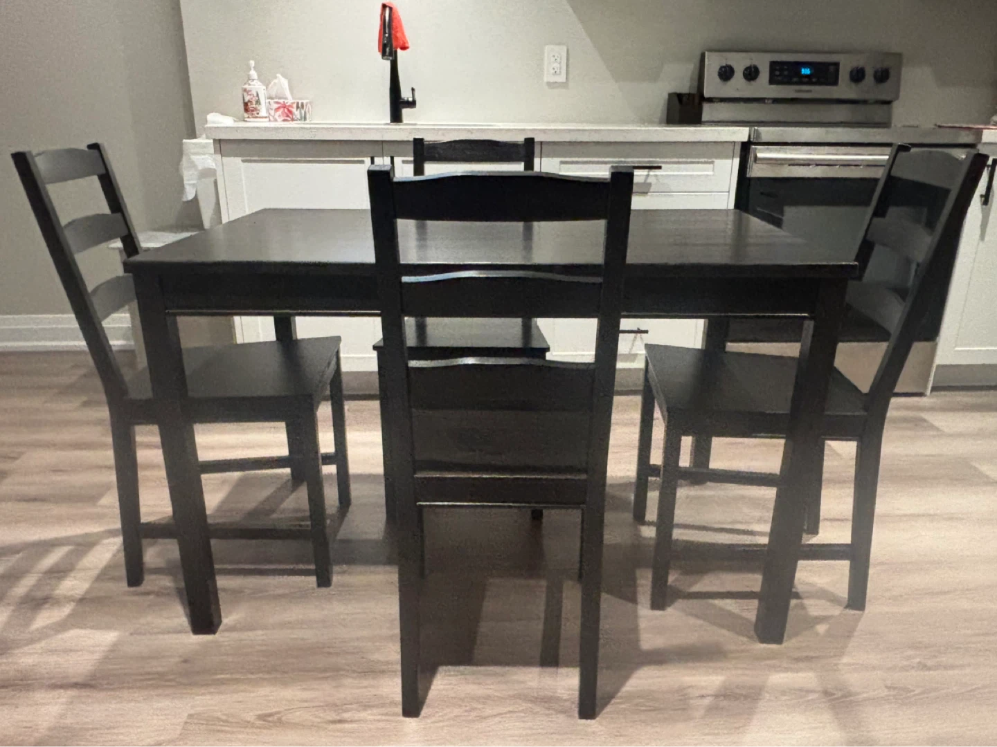 IKEA Dining Table Set with 4 Chairs black - photo 2