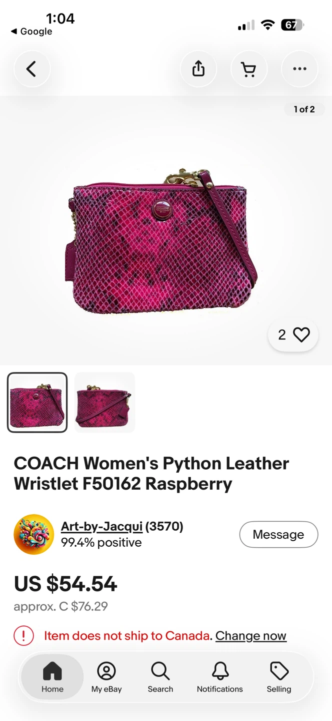Coach Snakeskin Wristlet Clutch - photo 4