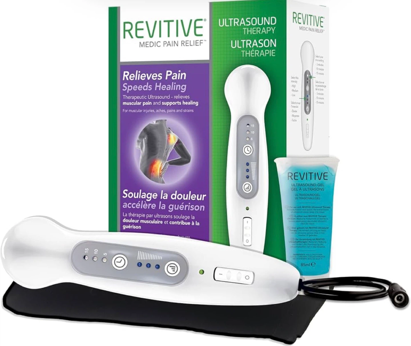 REVITIVE Medic Pain Relief Ultrasound Therapy Device with Gel