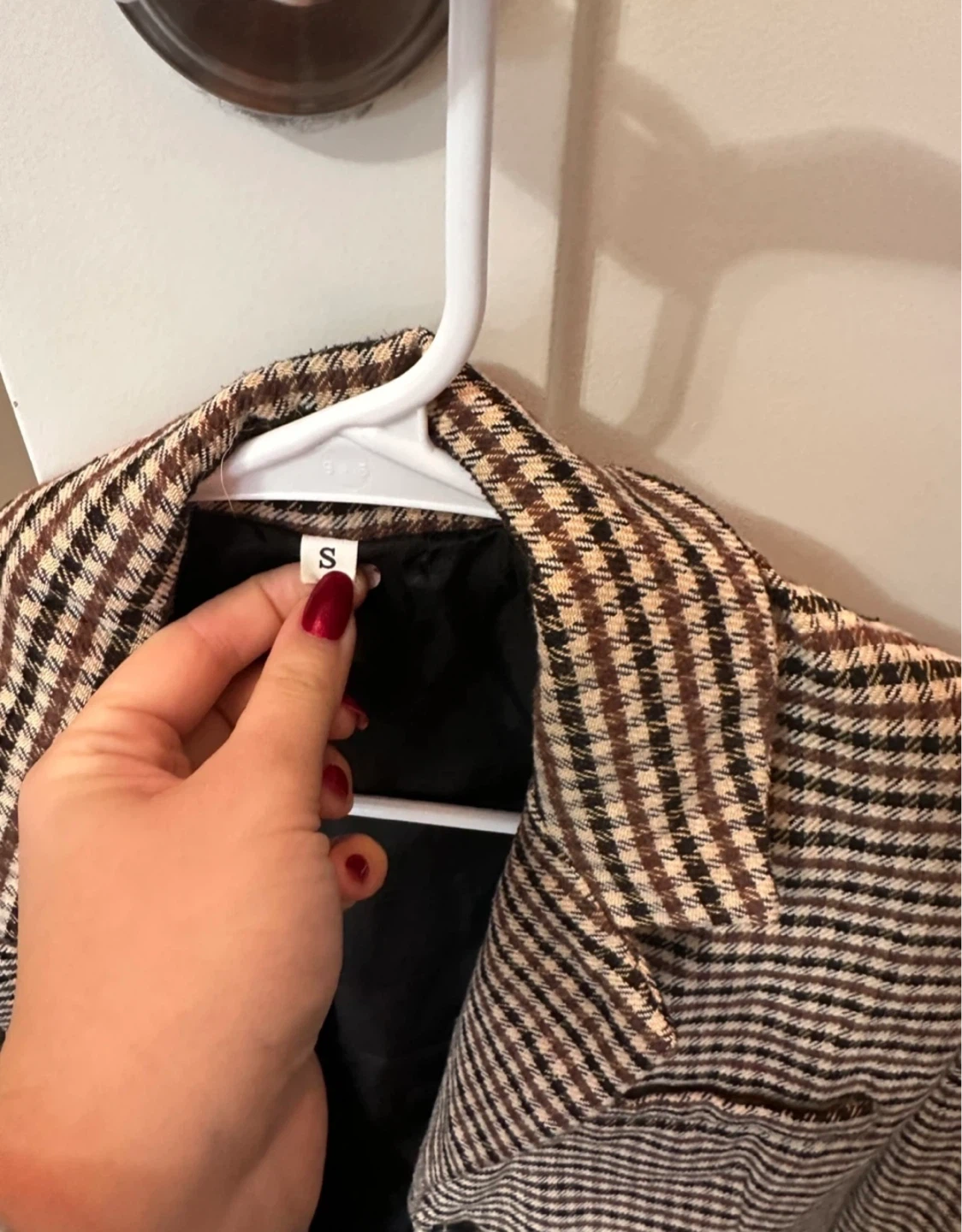Brown Plaid Neutral Women’s Blazer - photo 4
