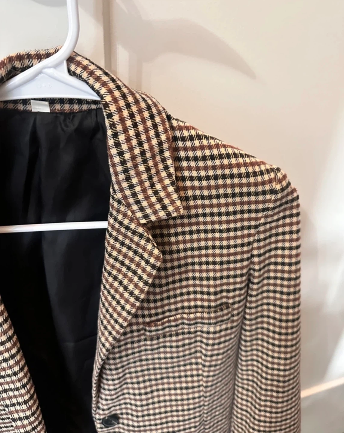 Brown Plaid Neutral Women’s Blazer - photo 3