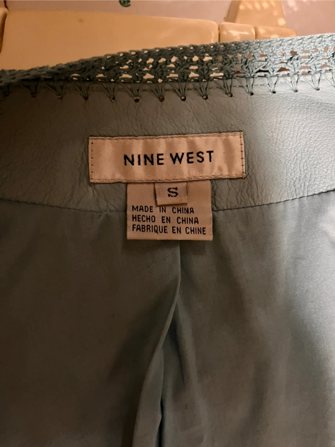 Nine West Blue Leather Jacket - Size S - photo 2