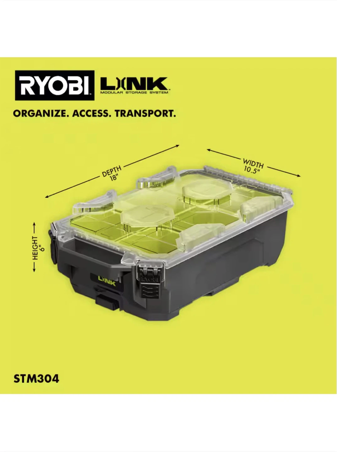 2 X Ryobi LINK STM304 Compact Small Parts Organizer - photo 3