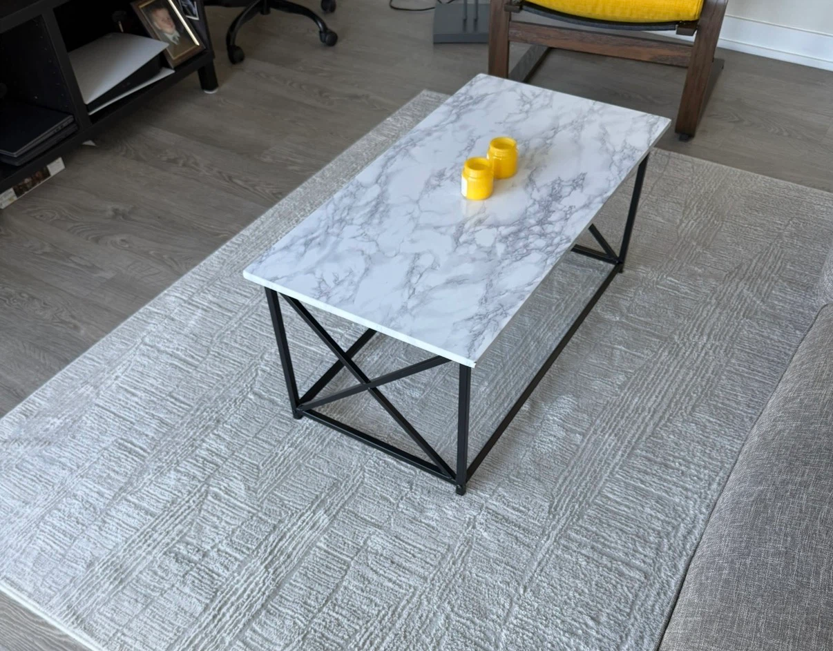 Modern Coffee Table with FAUX Marble Top
