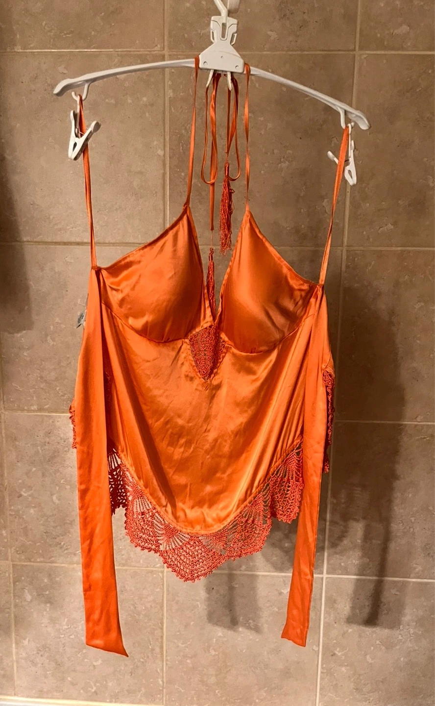 Guess Jeans Orange Halter Top M/M