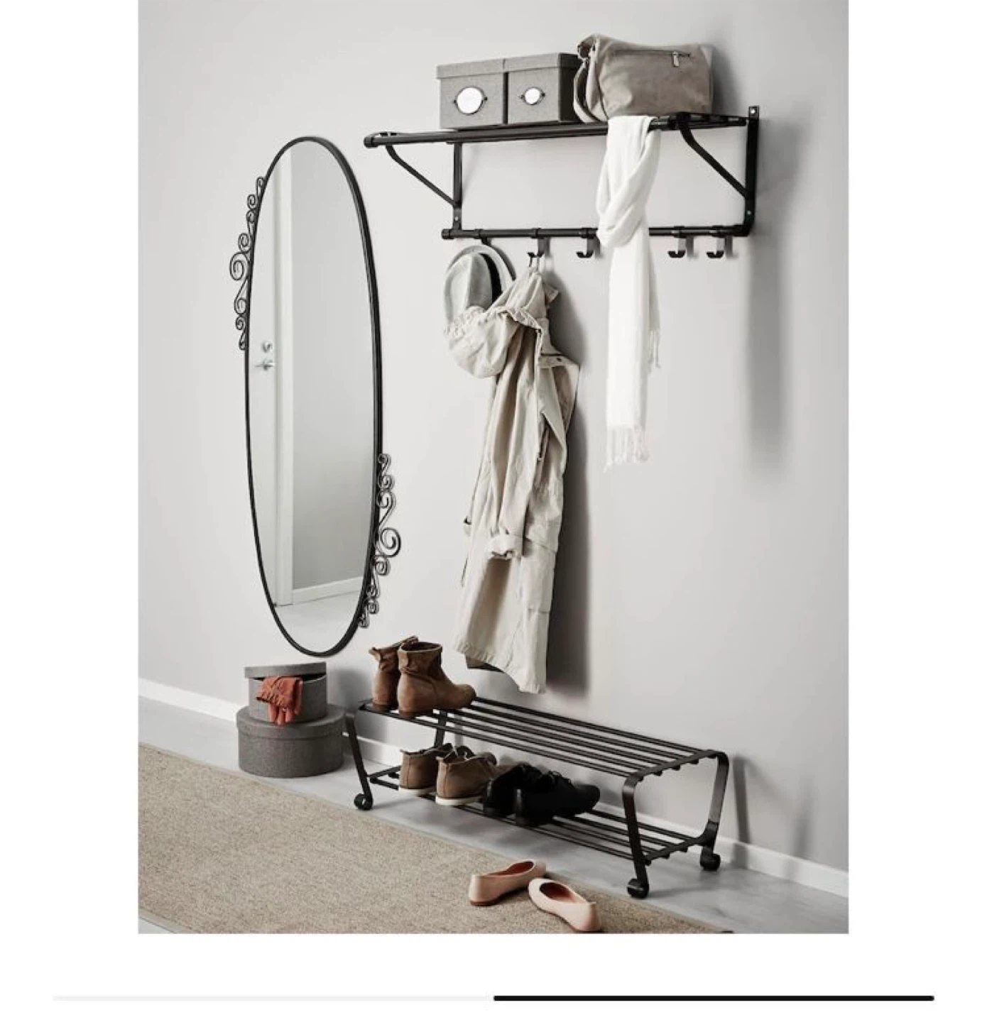 Hat and Coat Rack with Shoe rack
