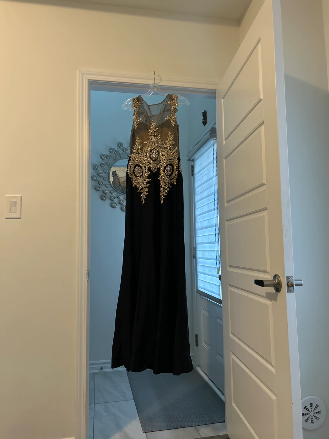 Black & Gold Embellished Formal Gown - photo 2