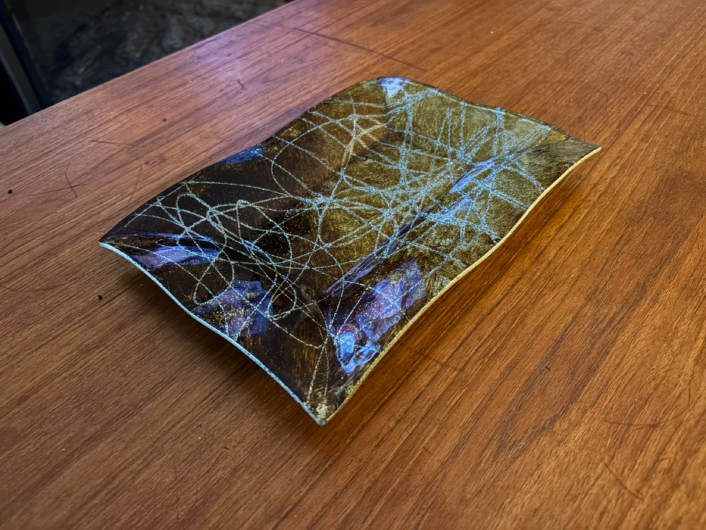 Vintage Decorative Glass Dish MCM style.