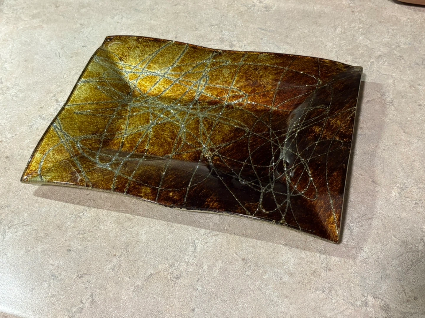 Vintage Decorative Glass Dish MCM style. - photo 4