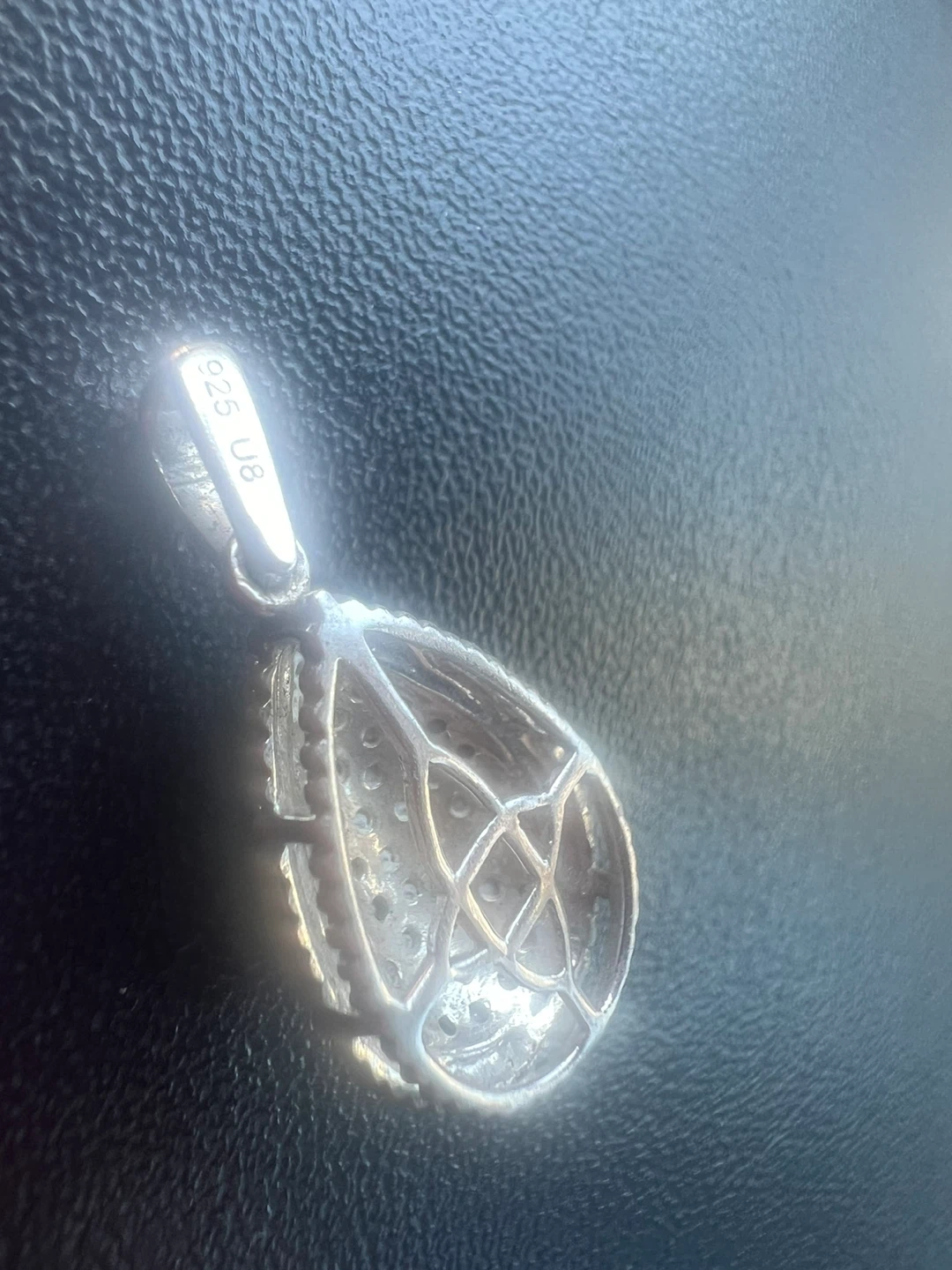 925 silver Teardrop Diamond pendant - photo 4