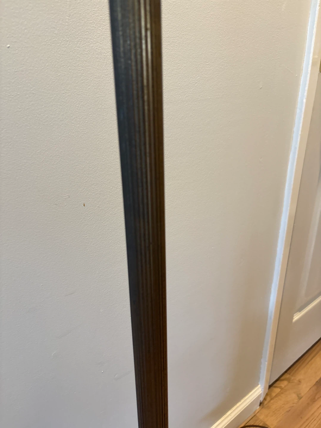 Antique Brass Floor Lamp with White Glass Shade - photo 5