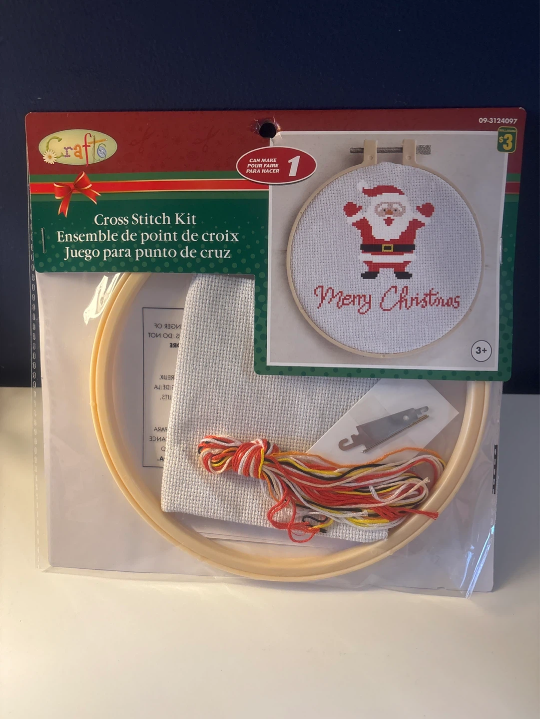 Crafts Cross Stitch Kit - Santa - Merry Christmas