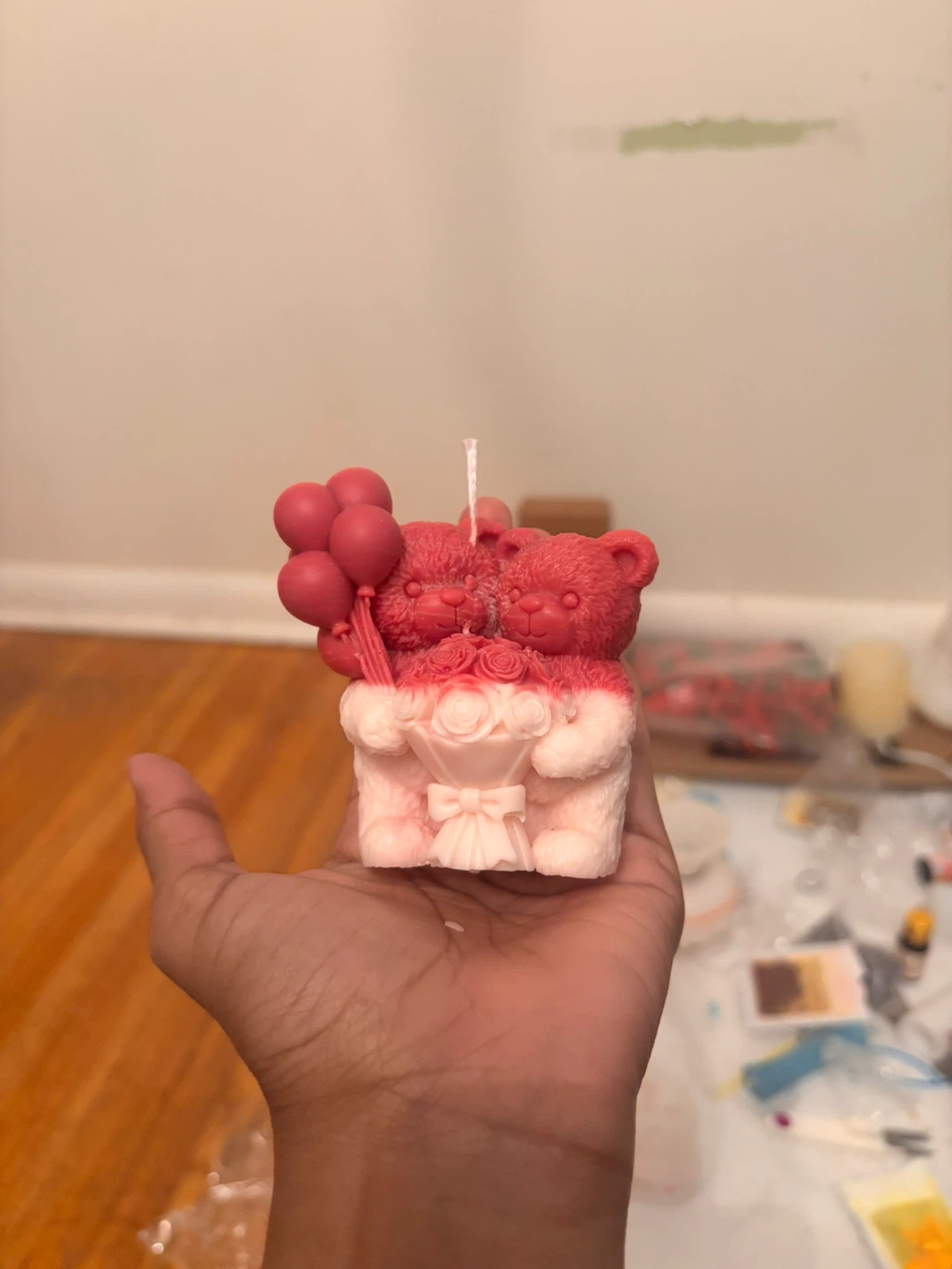 Handmade Teddy Bear Candle