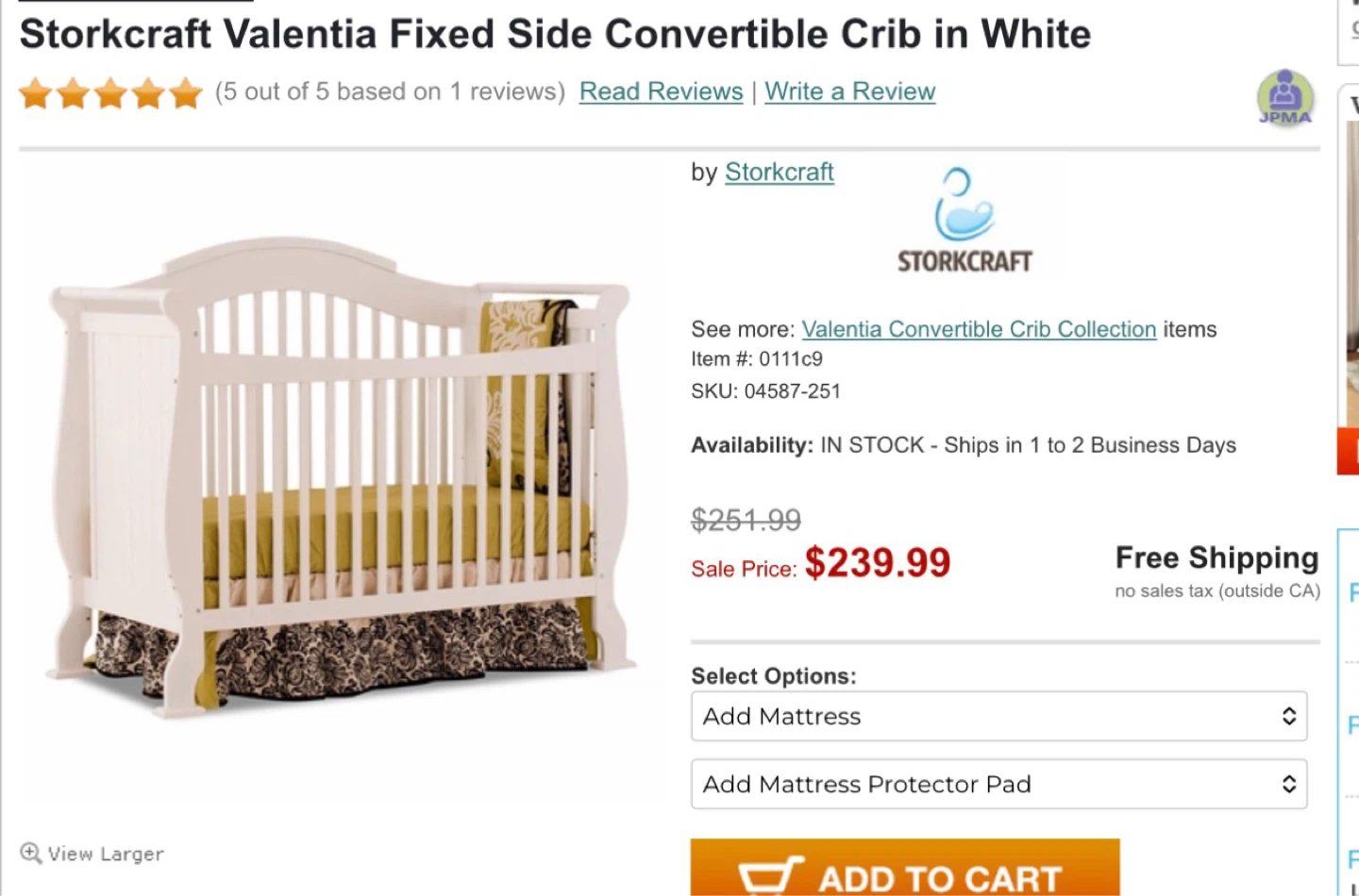 Stork craft baby crib - photo 4