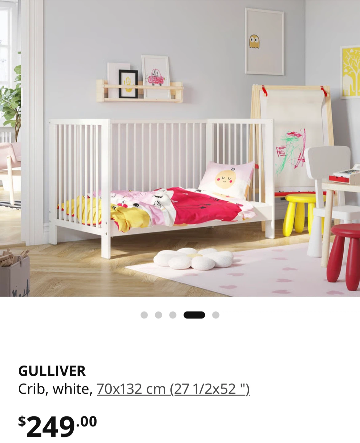IKEA GULLIVER Crib - White 70x132 cm - photo 3