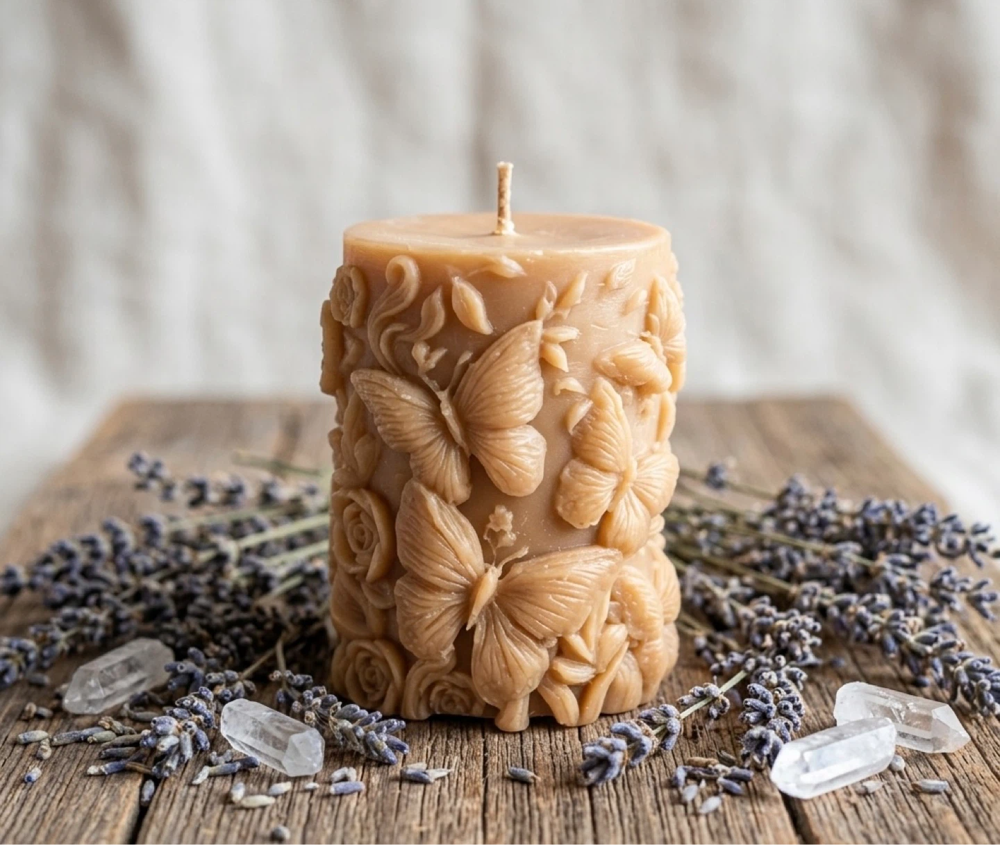 Decorative Embossed Butterfly Candle