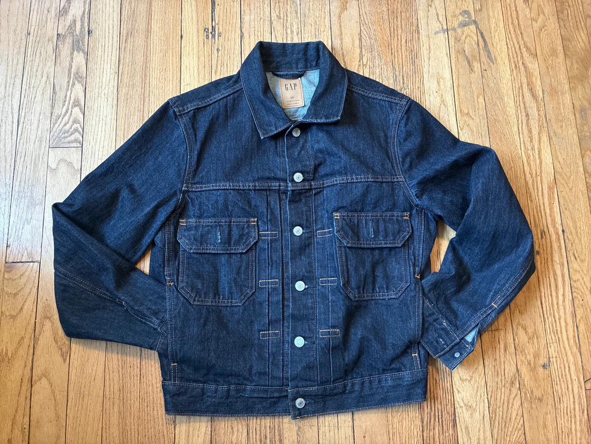 GAP Men's Dark Wash Denim Trucker Jacket - Size XS