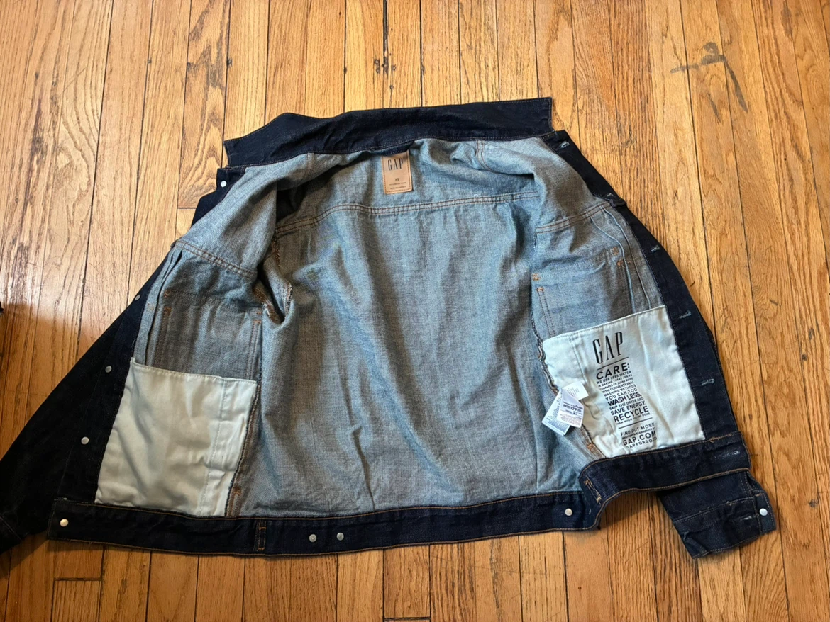 GAP Men's Dark Wash Denim Trucker Jacket - Size XS - photo 3