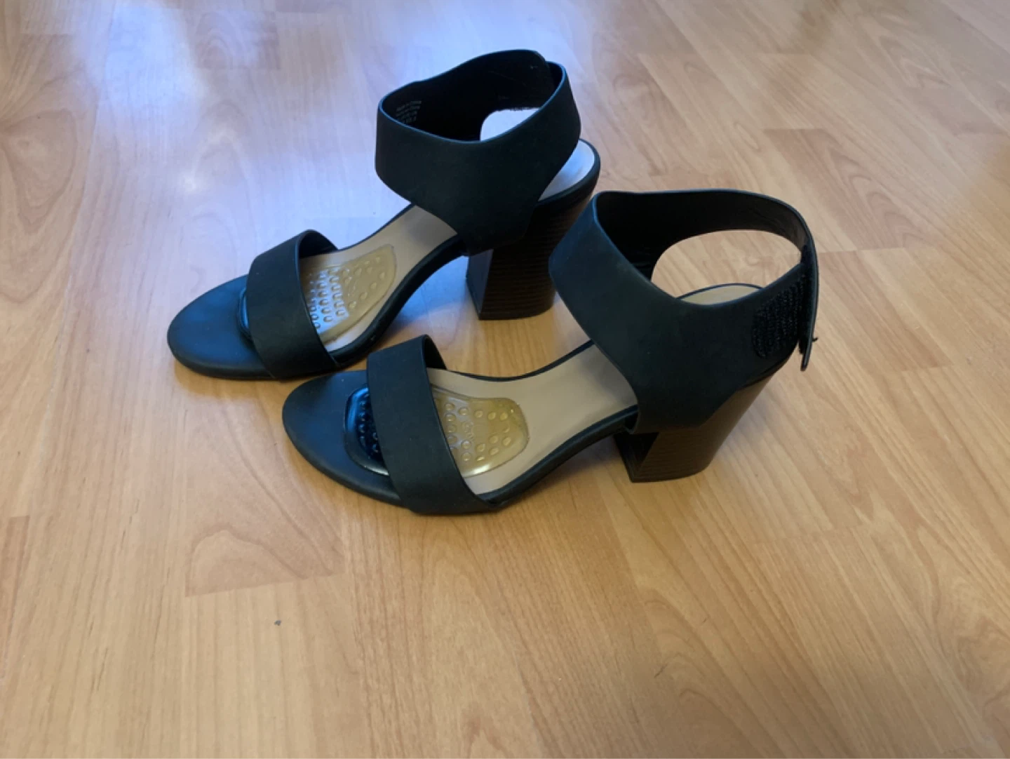 Call it Spring Black Block Heel Sandals