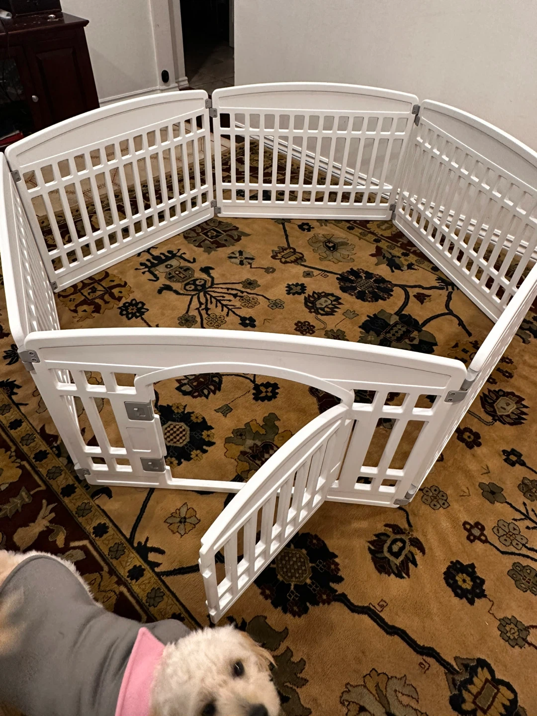 Title: White Plastic Pet Playpen / Puppy Pen with Door - photo 2