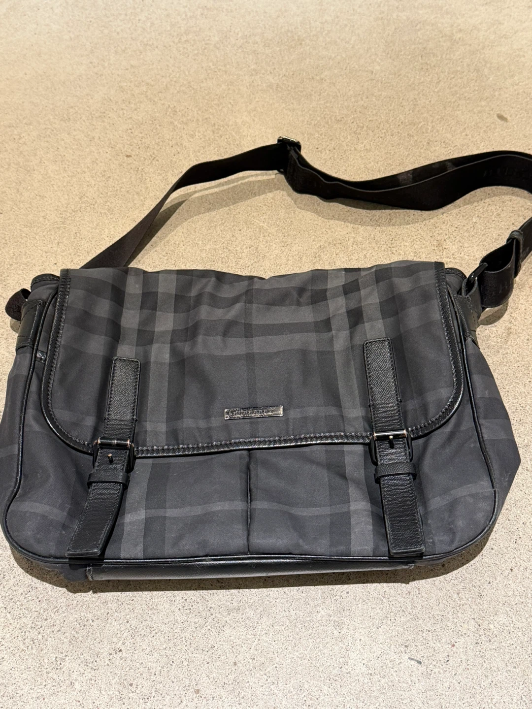 Burberry London Messenger Bag – Charcoal / Black