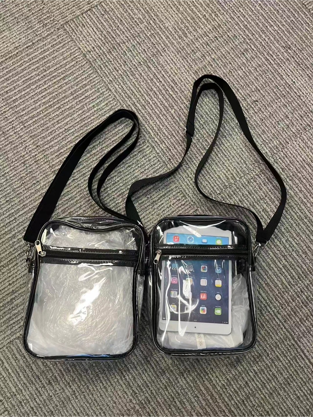 Clear Vinyl Crossbody Bag with Strap