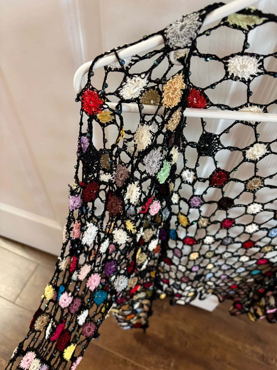 Crocheted Cardigan with Colourful Accents - photo 3