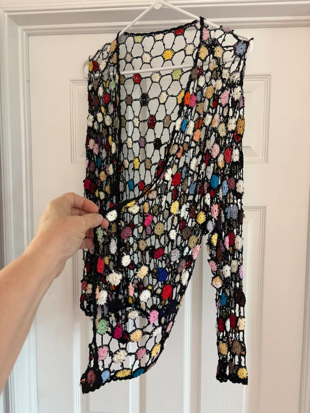 Crocheted Cardigan with Colourful Accents - photo 4