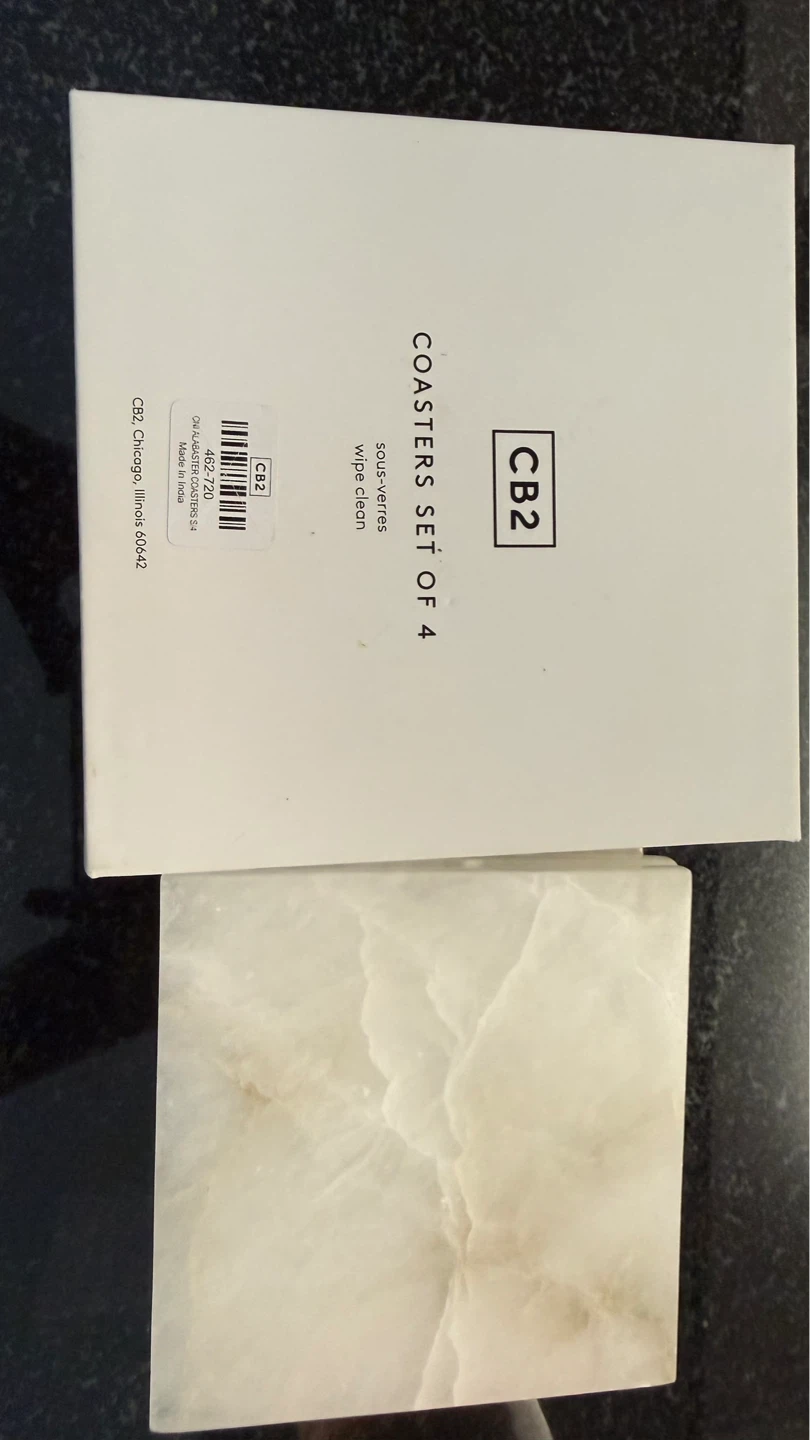 CB2 Marble Coasters Set of 4 - photo 3