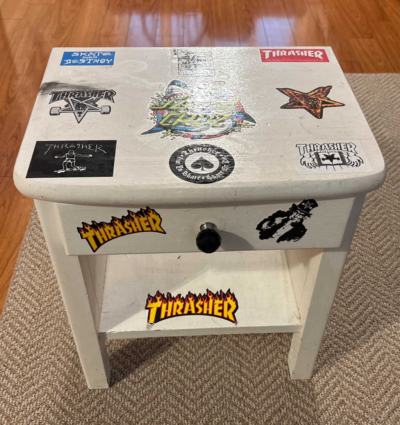 White Side Table for kids room (17” x 13” x 19” height)